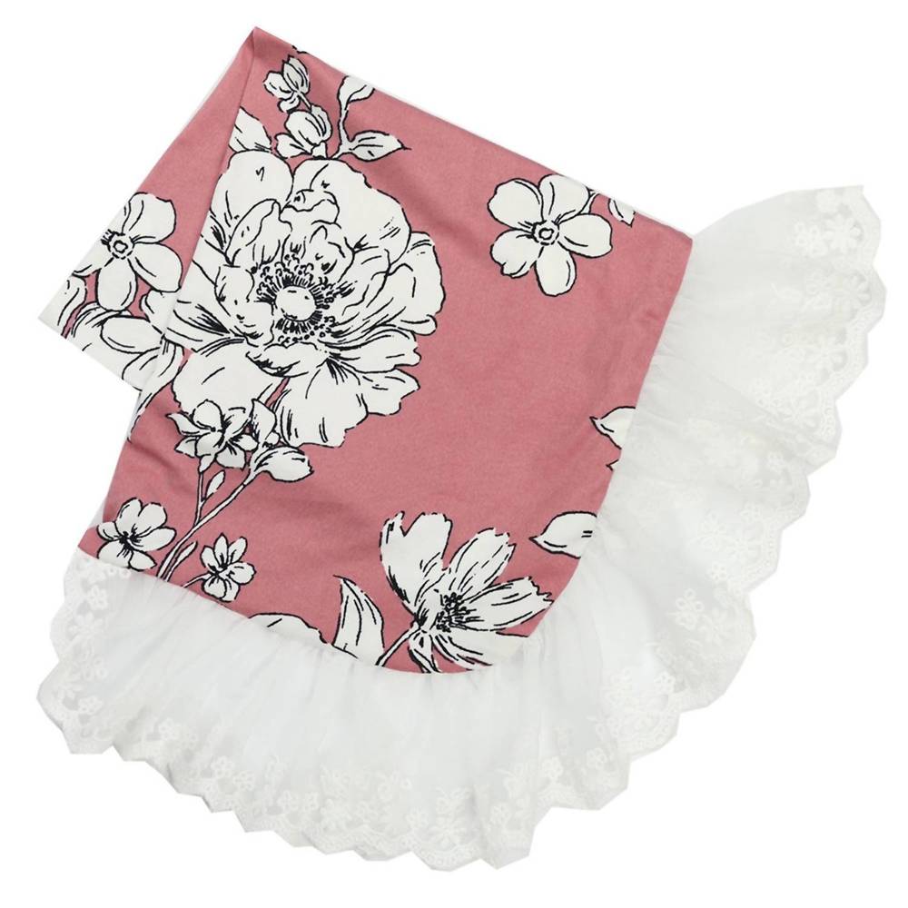 NEW HAUTE BABY baby girls sweet blush receiving blanket in pink/white/grey